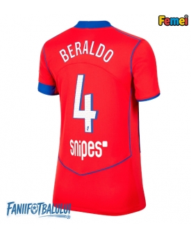 Paris Saint-Germain Lucas Beraldo #4 Tricou Fotbal Replică 2025-26 Femei Treilea